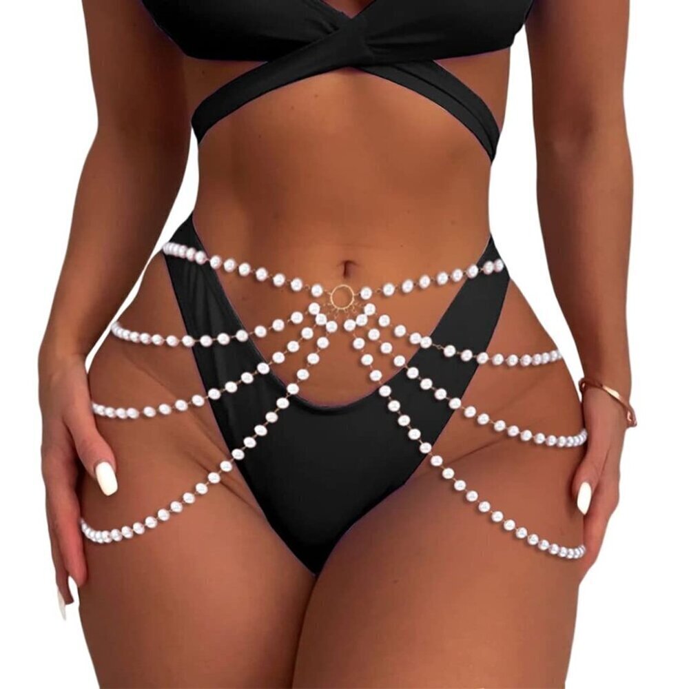 Pearl Body Chain Waist Belt Bikini Jewelry for Women Stylish Layered Accessory